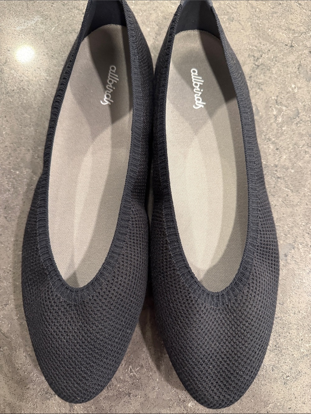 allbirds Women's Black Knit Ballet Flat Tree Breezer Point. NWOT